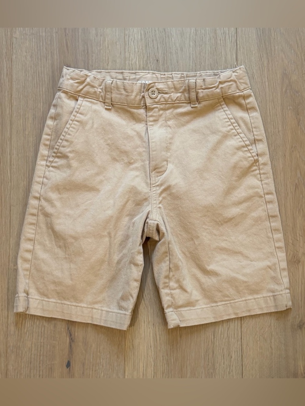 Old Navy boys 12 khaki chino shorts flat front cotton built-in flex